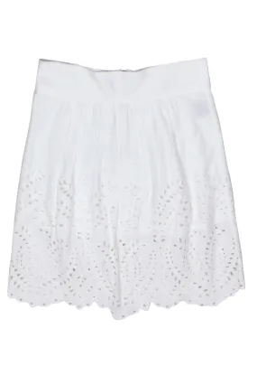 Isabel Marant Etoile - Ivory Eyelet Trim Skirt Sz M