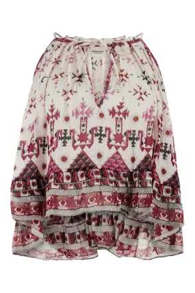 Isabel Marant Etoile Printed Crepe Fabino Top