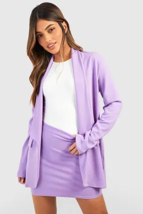 Jersey Knit Relaxed Fit Blazer & Micro Mini Skirt