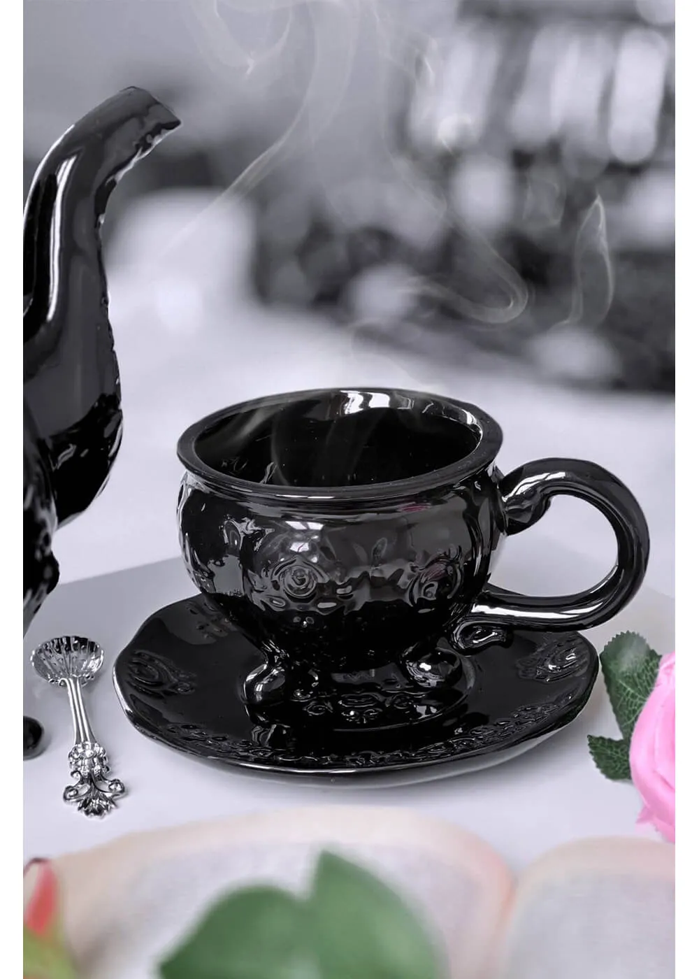 Killstar Daemon Tea Cup & Saucer Black