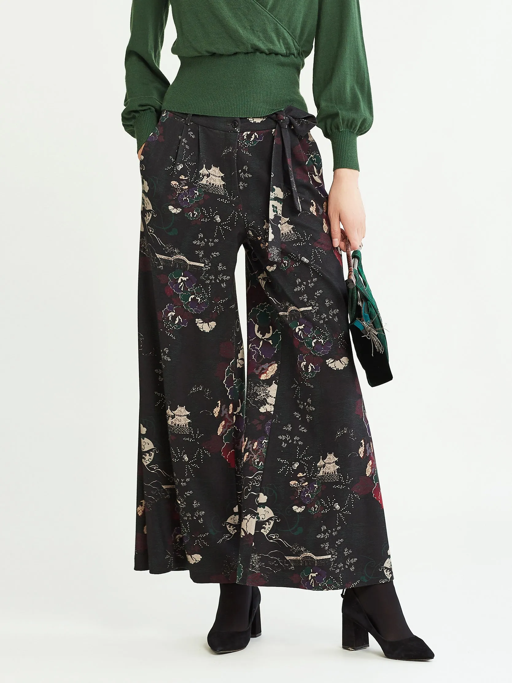 Knitted printed pants