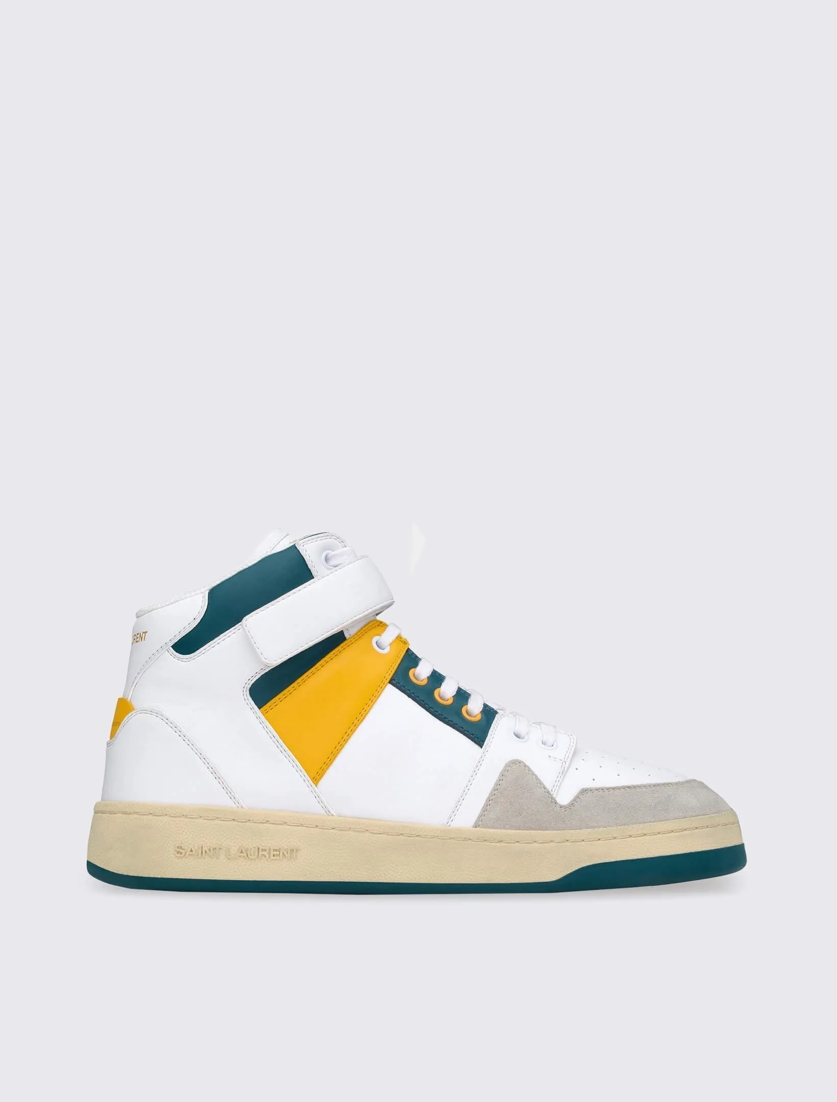 LAX Mid-Top Sneakers in Smooth Leather and Suede