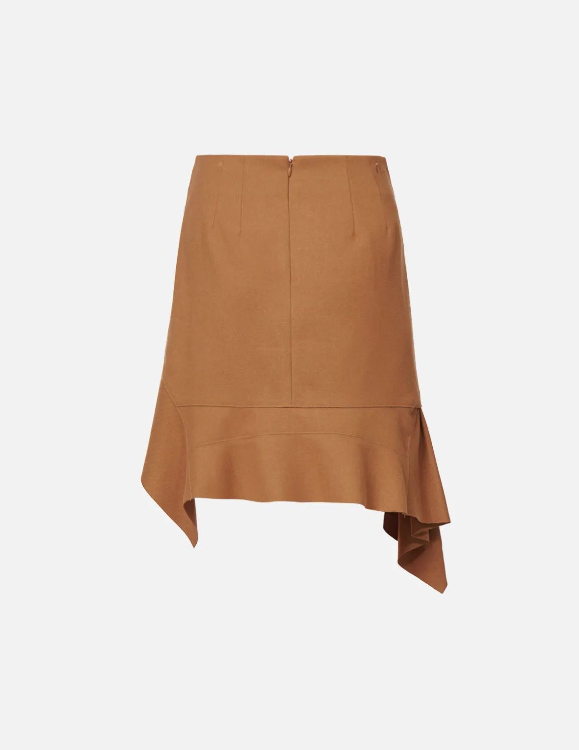 Leather Pocket Flap Asymmetric Skirt