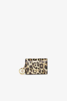 Leopard GANNI Bou Card Holder With Flap