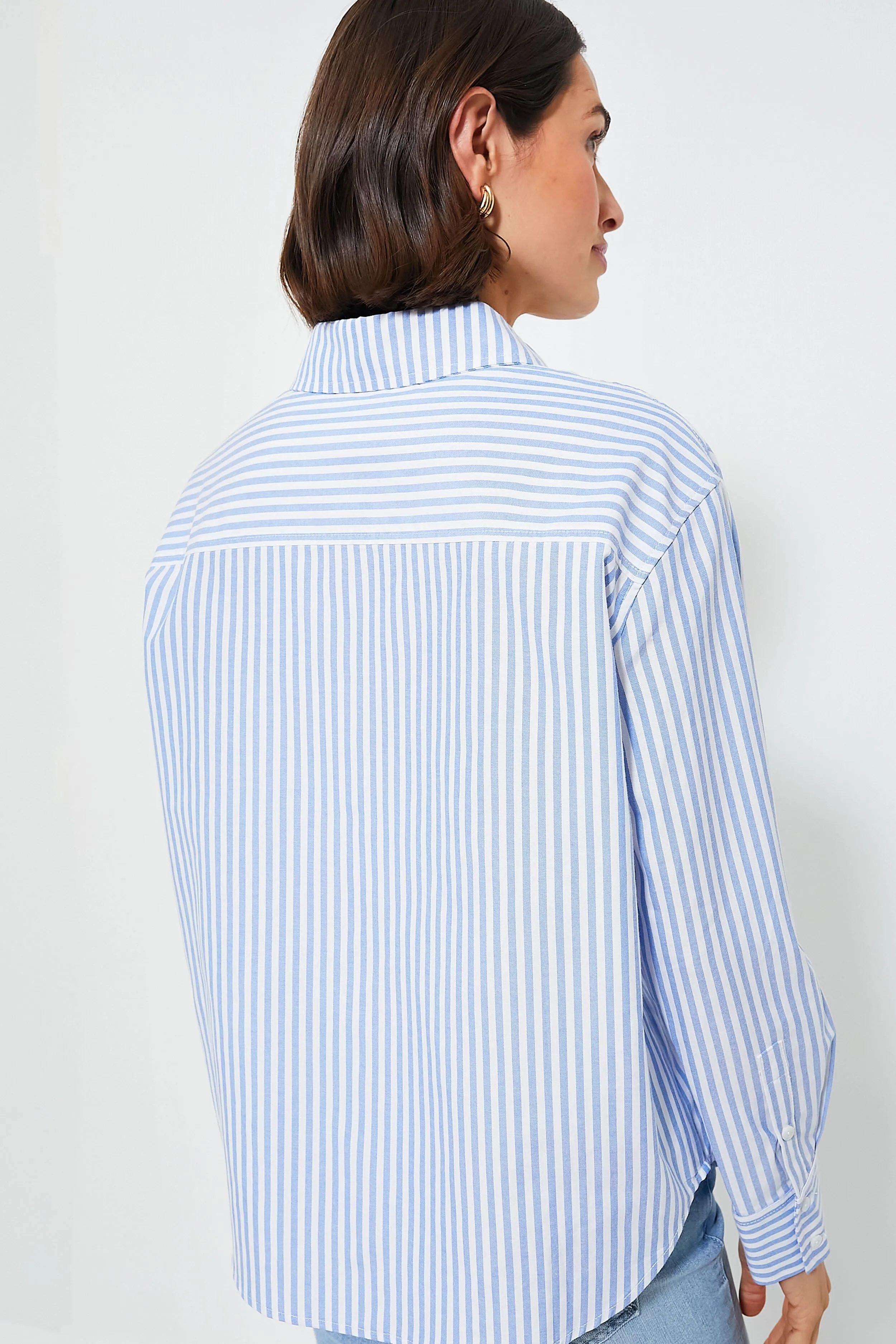 Light Blue Stripe Nadine Boyfriend Button Down