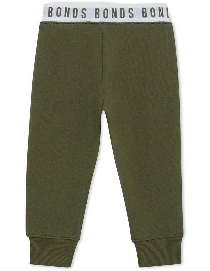 Logo Fleece Trackie in Hiker Green