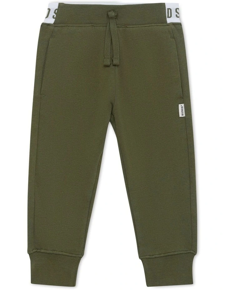 Logo Fleece Trackie in Hiker Green