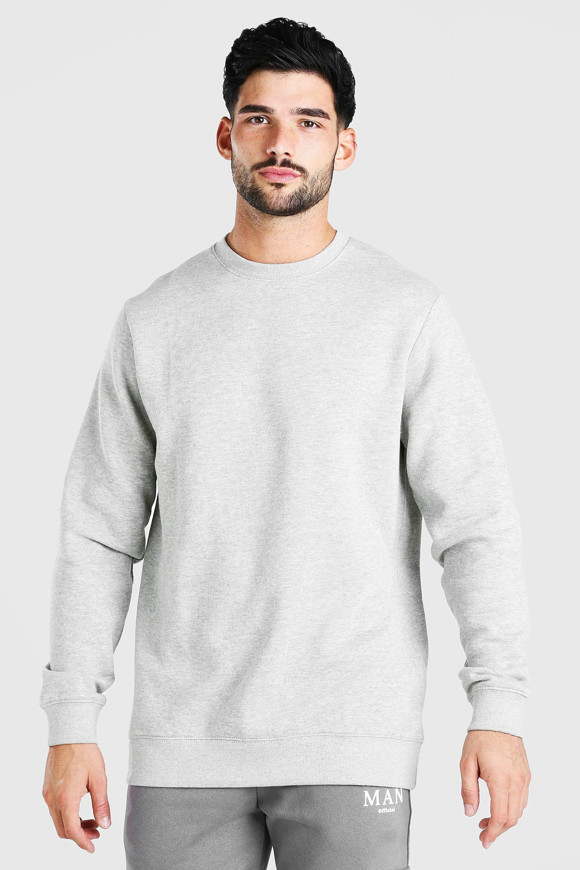 Longline Crew Neck Fleece Sweatshirt