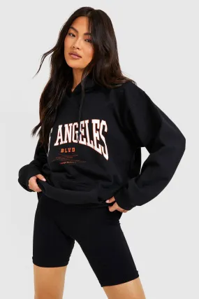 Los Angeles Slogan Oversized Hoodie