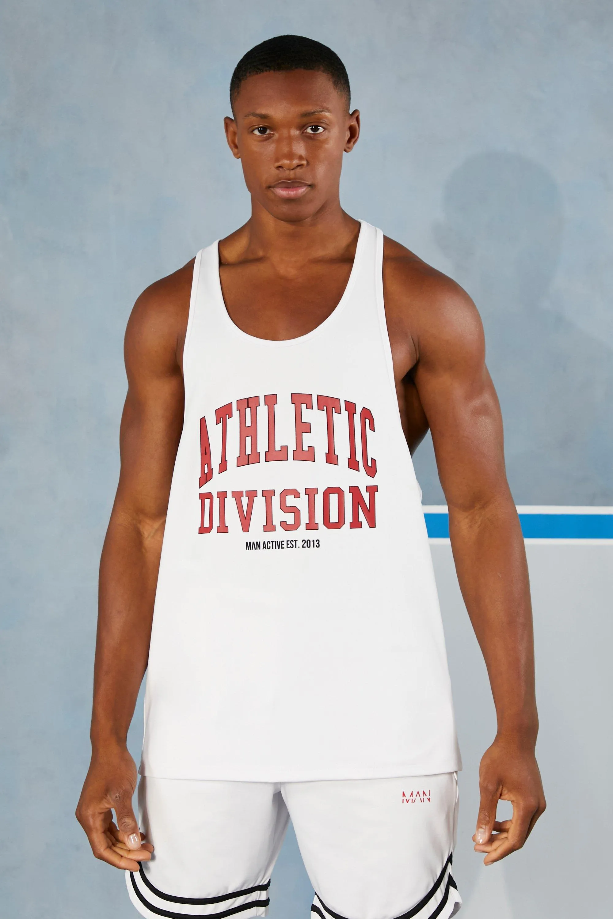 Man Active Gym Varsity Stringer Vest