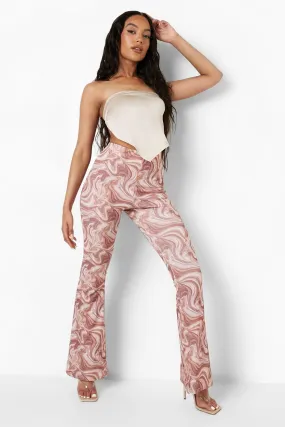 Marble Crepe Flare Pants