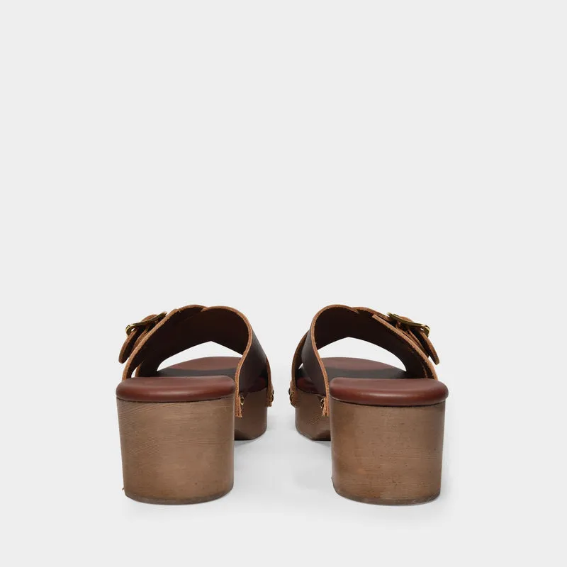 Marilisa Sandals in Brown Leather