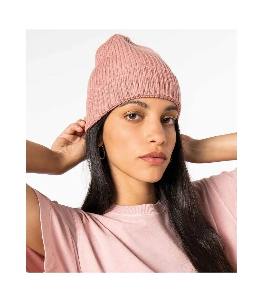 Merino wool beanie petal rose Native Spirit