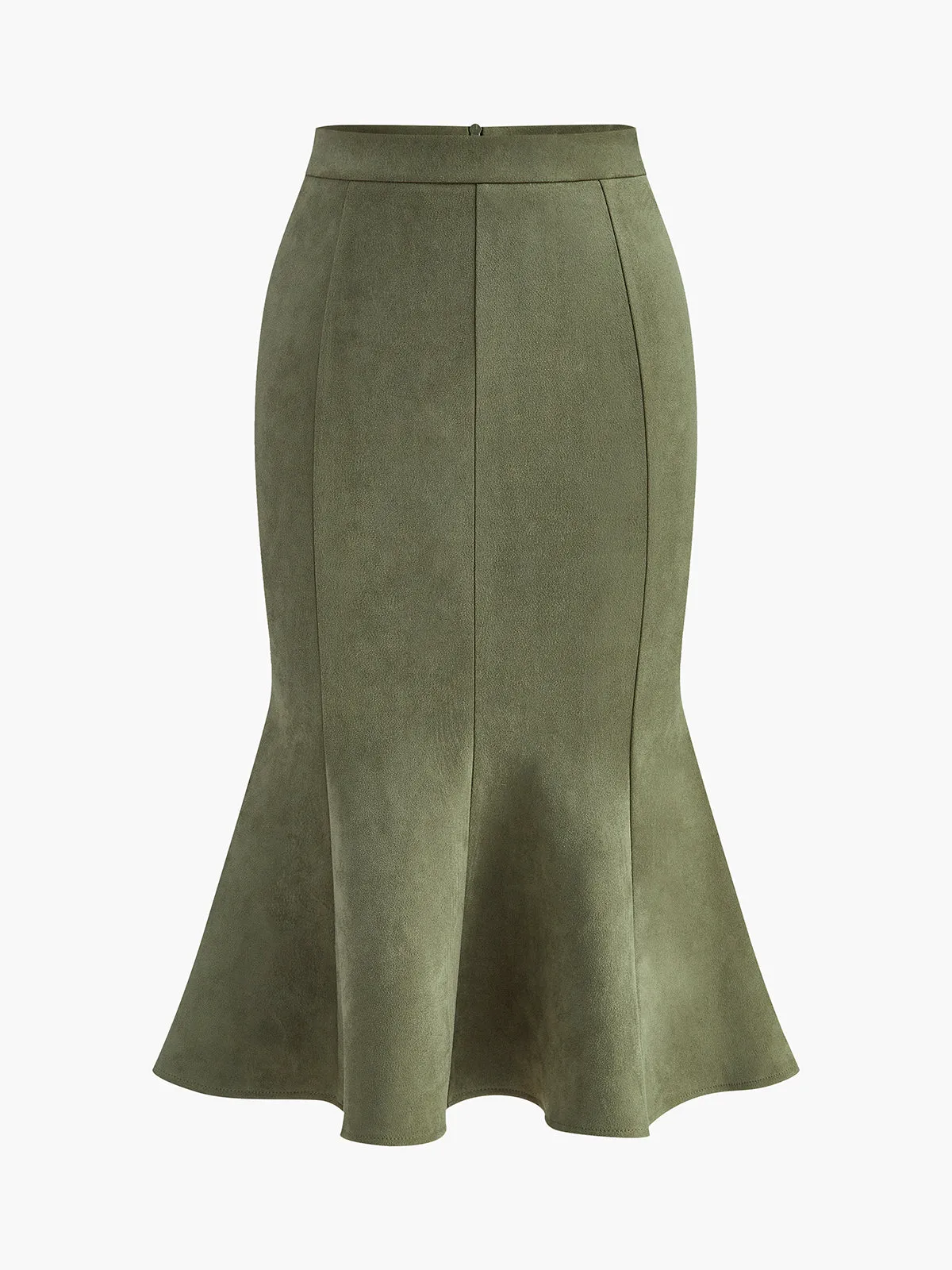 Mid-Waist Suede Pleated Hip-Covering Skirt