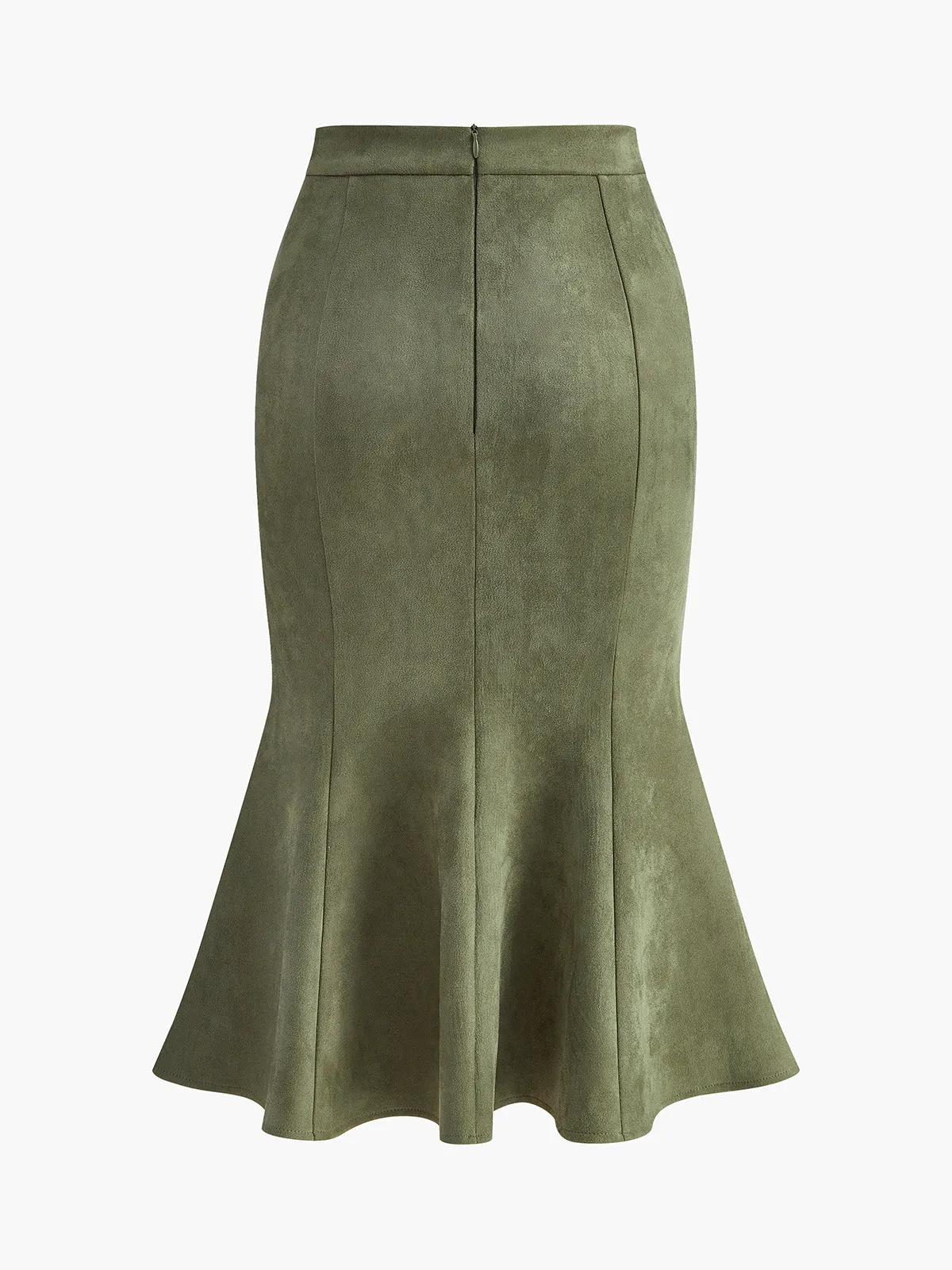 Mid-Waist Suede Pleated Hip-Covering Skirt