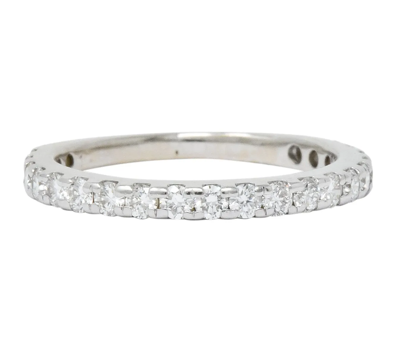 Modern 0.31 CTW Diamond 14 Karat White Gold Band Ring