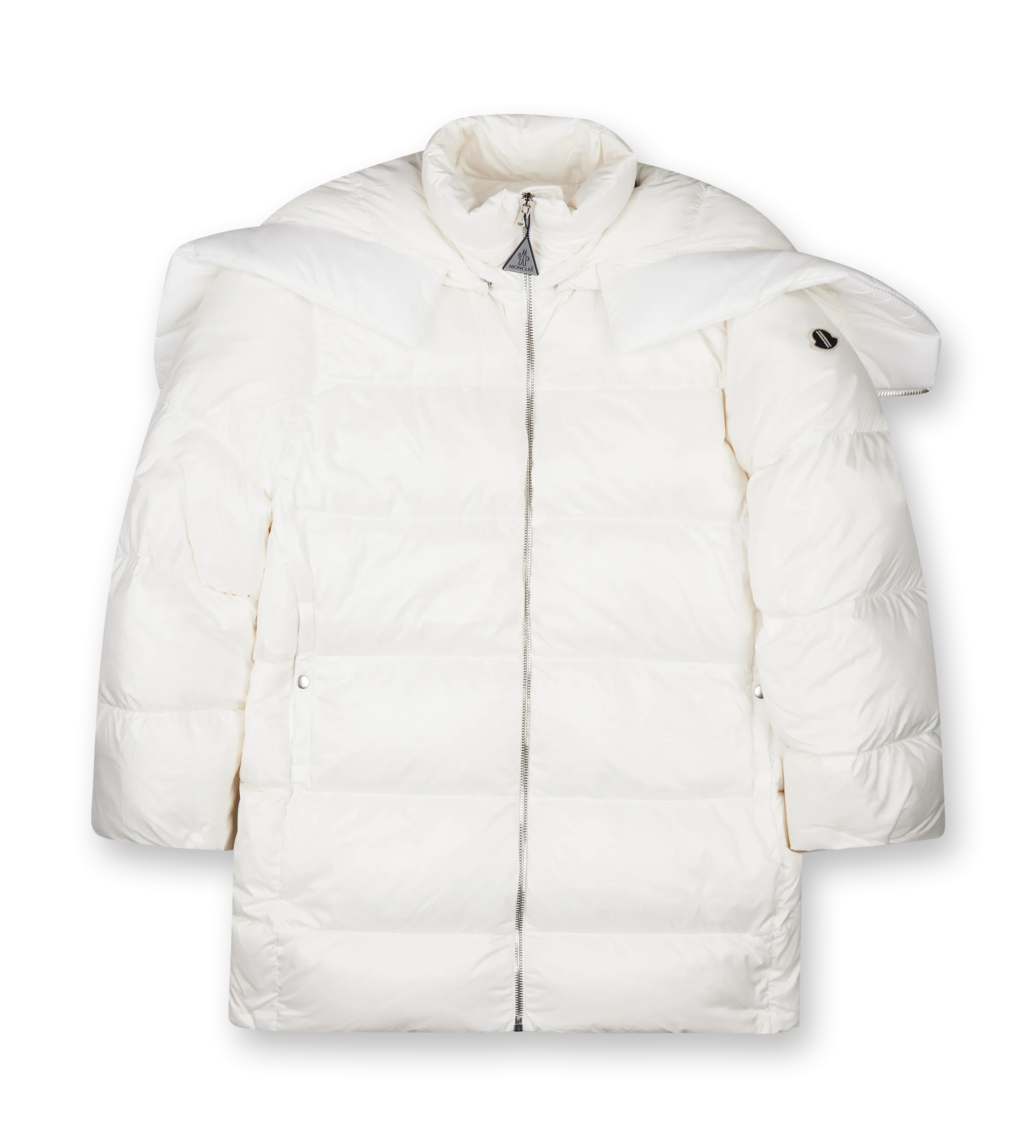 Moncler    Moncler x Rick Owens Cyclopic Hooded Long Down Jacket Milk