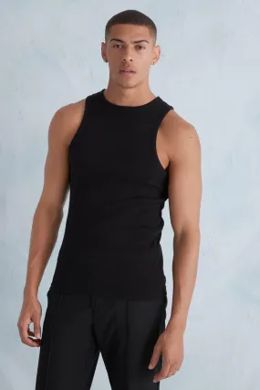 Muscle Fit Ribbed Racer Vest