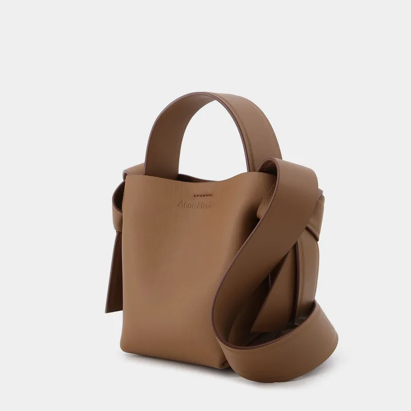 Musebi Micro Tote Bag in Brown Leather