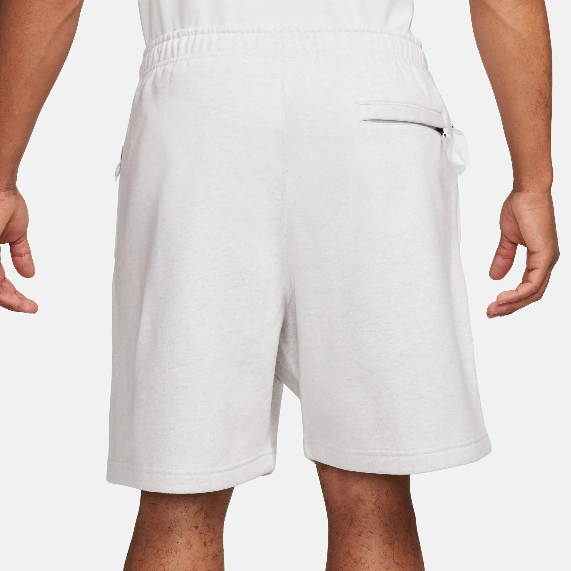 Nike Solo Swoosh Heather White Fleece Shorts