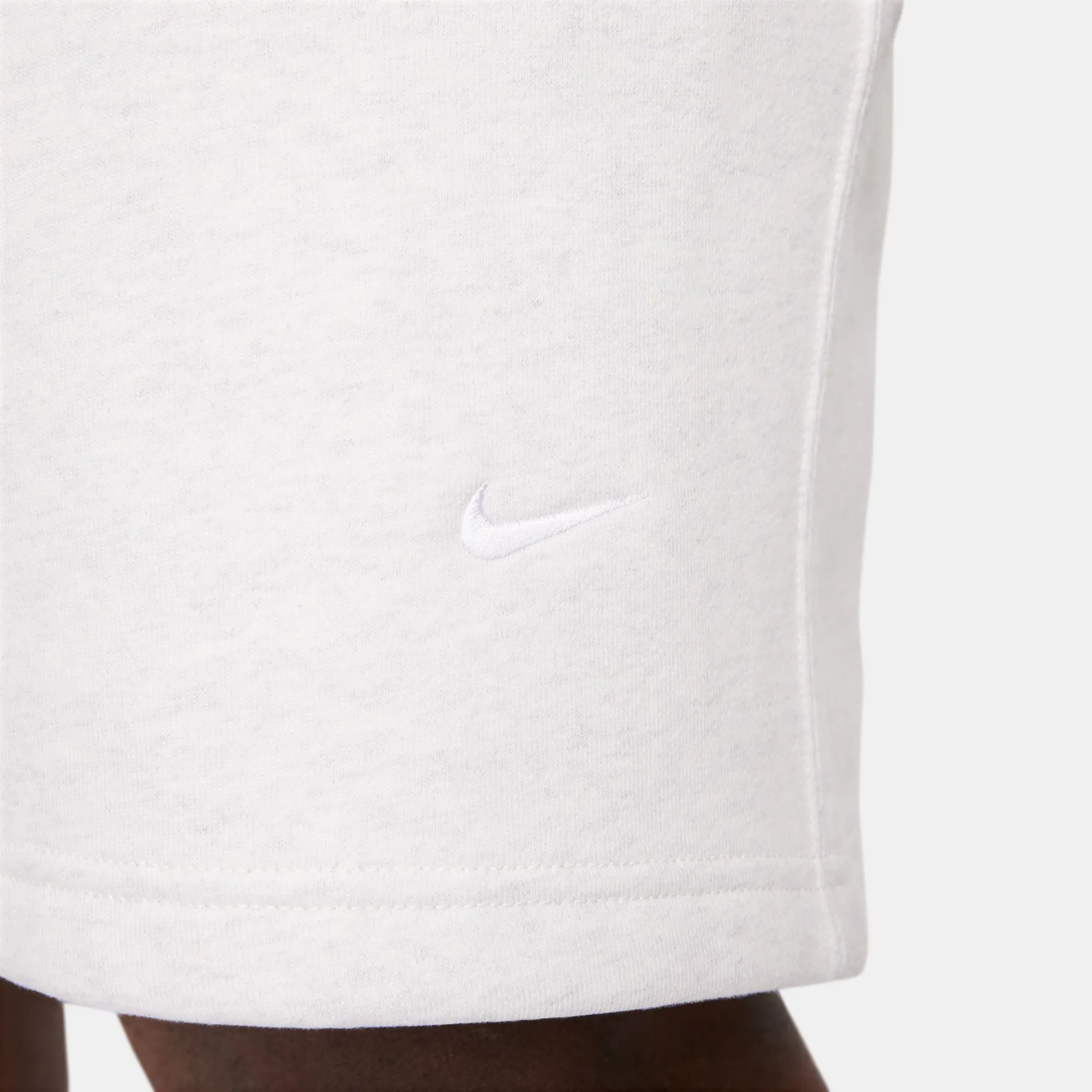 Nike Solo Swoosh Heather White Fleece Shorts