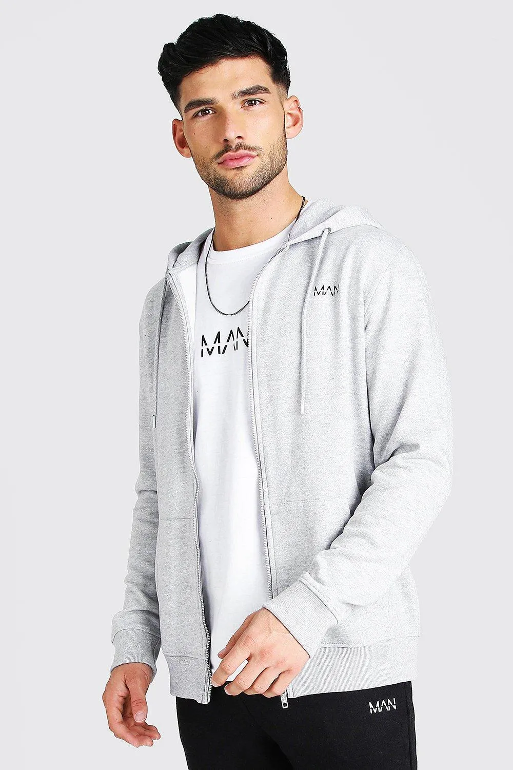 Original MAN Zip Through Fleece Hoodie