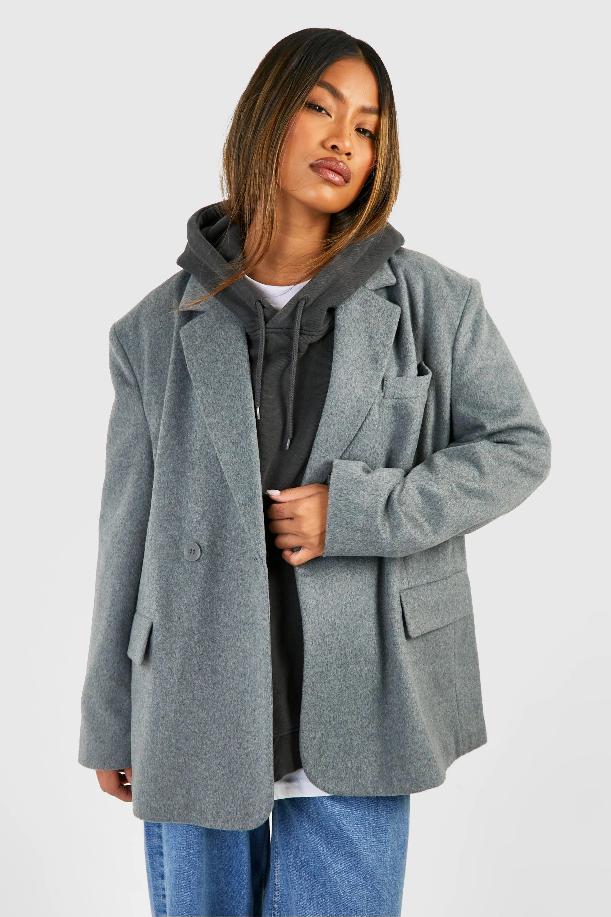 Oversized Double Breasted Wool Blazer