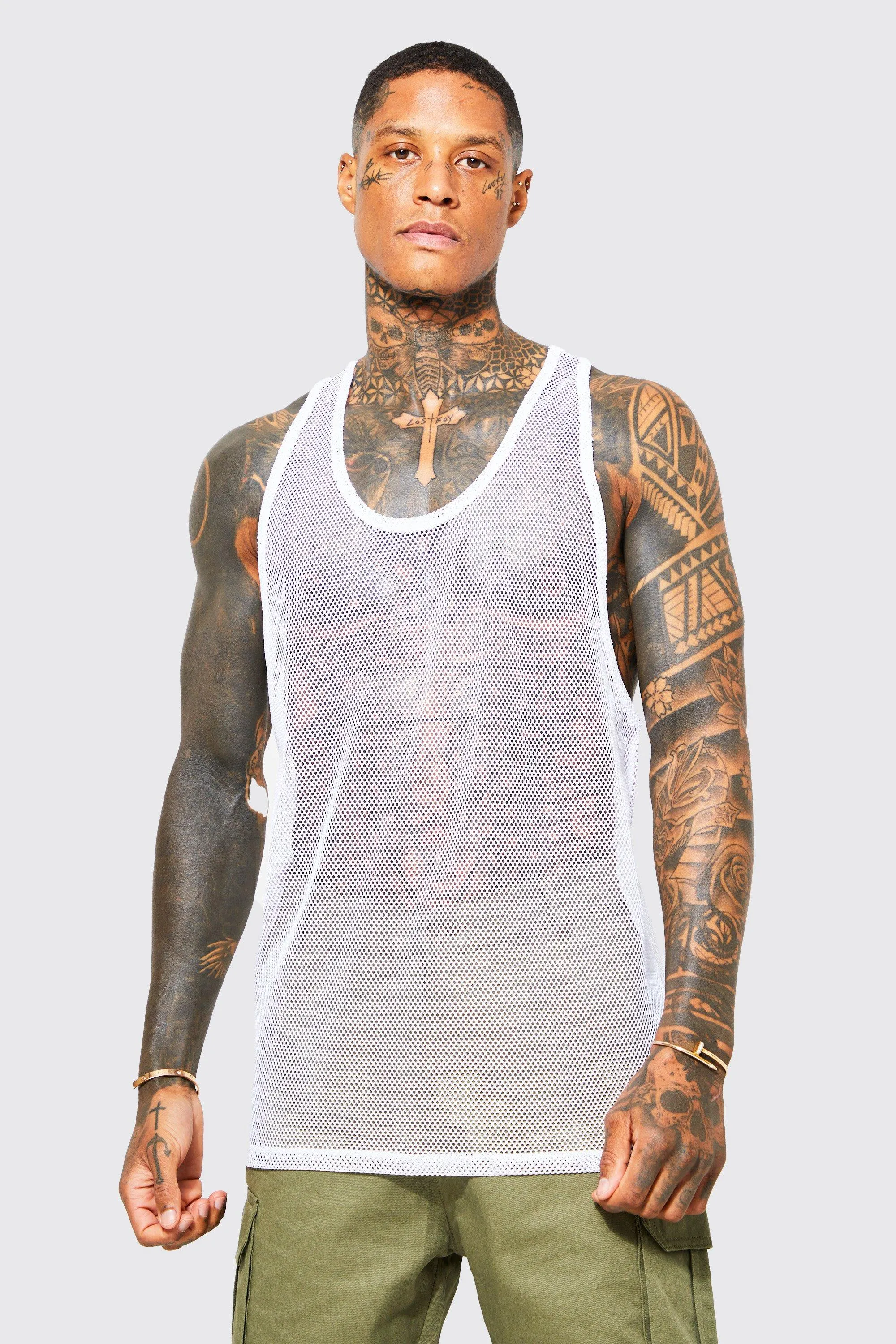 Oversized Drop Armhole Stringer Vest