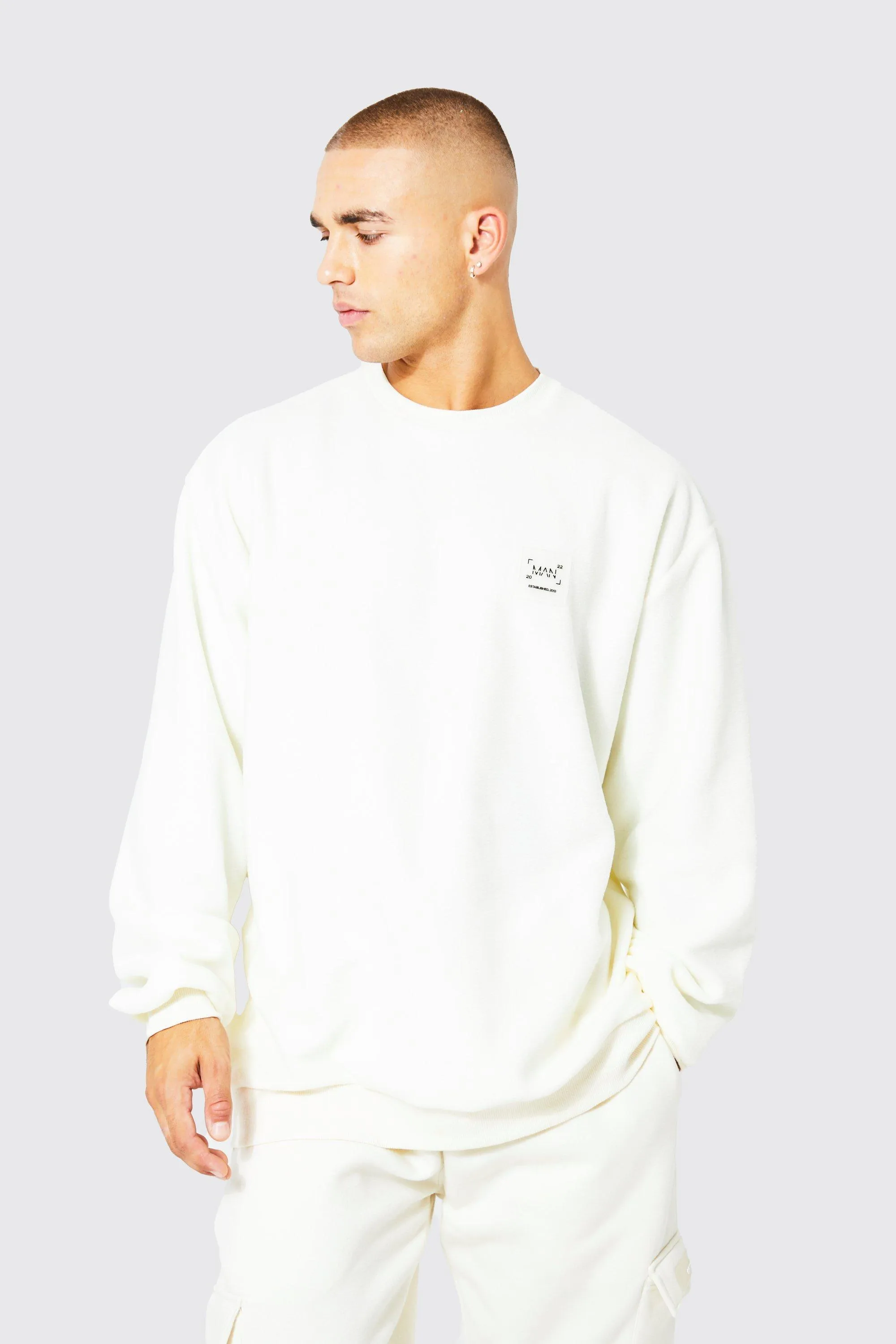 Oversized Polar Fleece Sweatshirt | boohooMAN UK