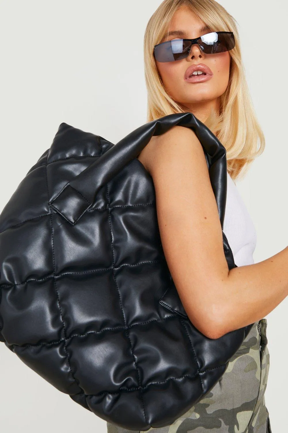 Oversized Quilted Tote Bag