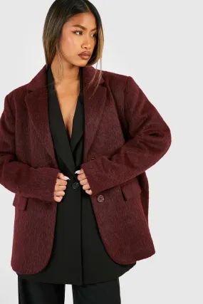 Oversized Textured Wool Blazer