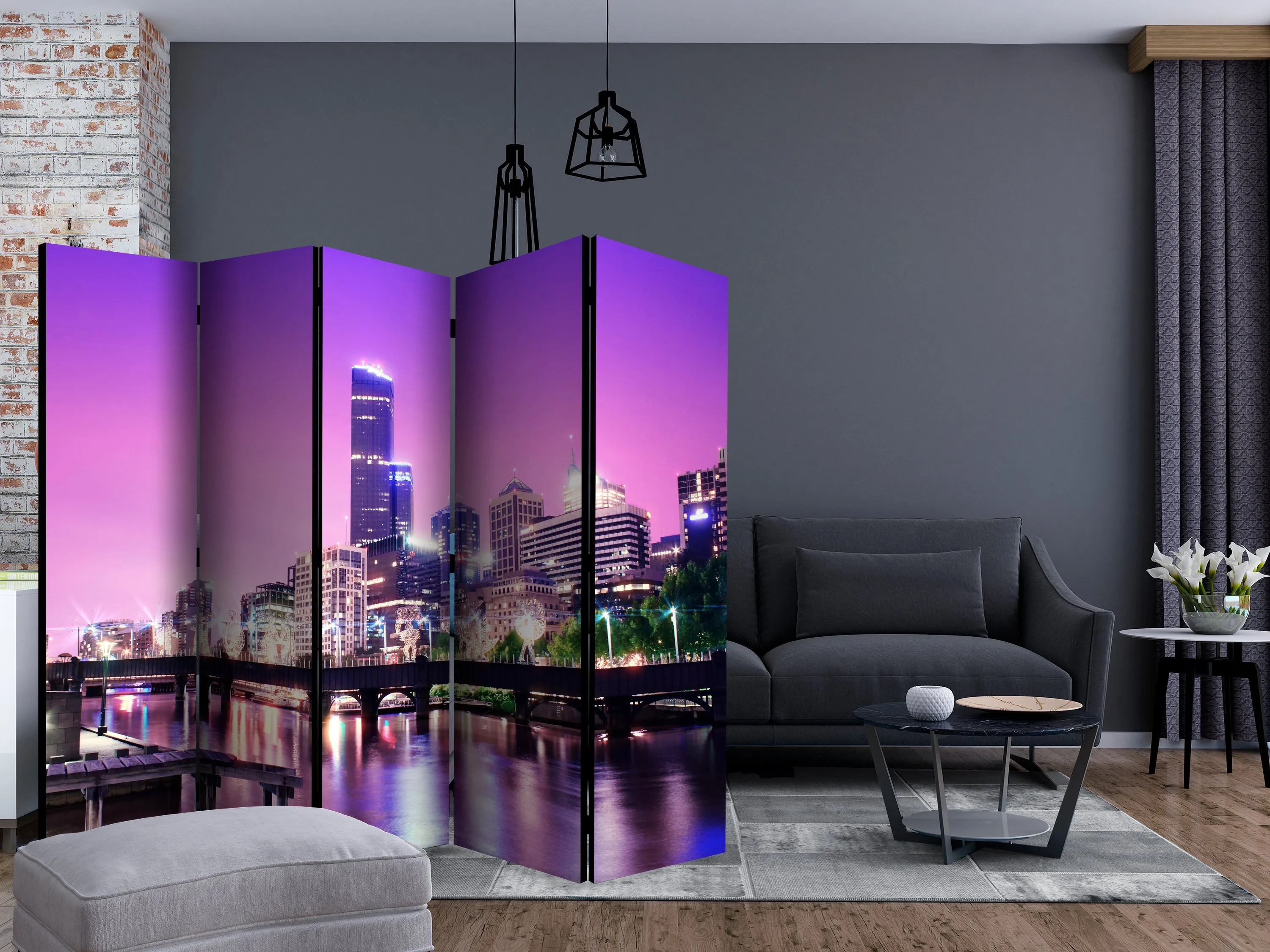 Paravento Purple Melbourne II [Room Dividers]