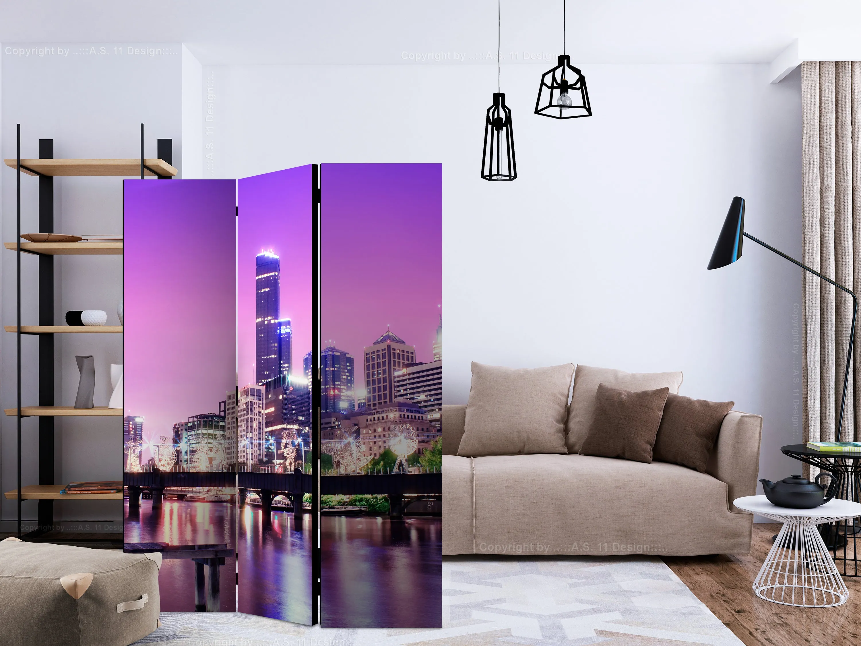 Paravento Purple Melbourne [Room Dividers]