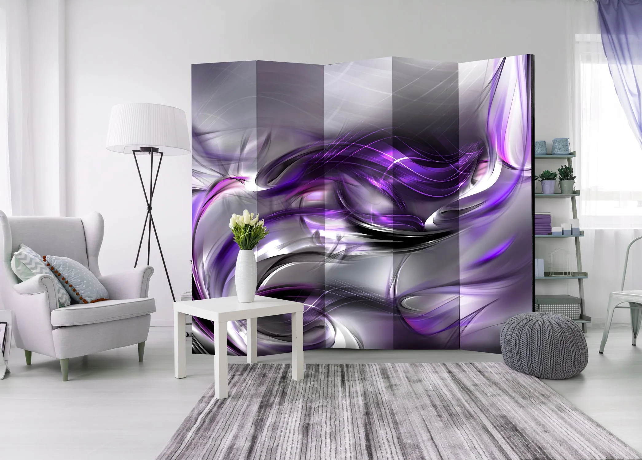 Paravento Purple Swirls II [Room Dividers]