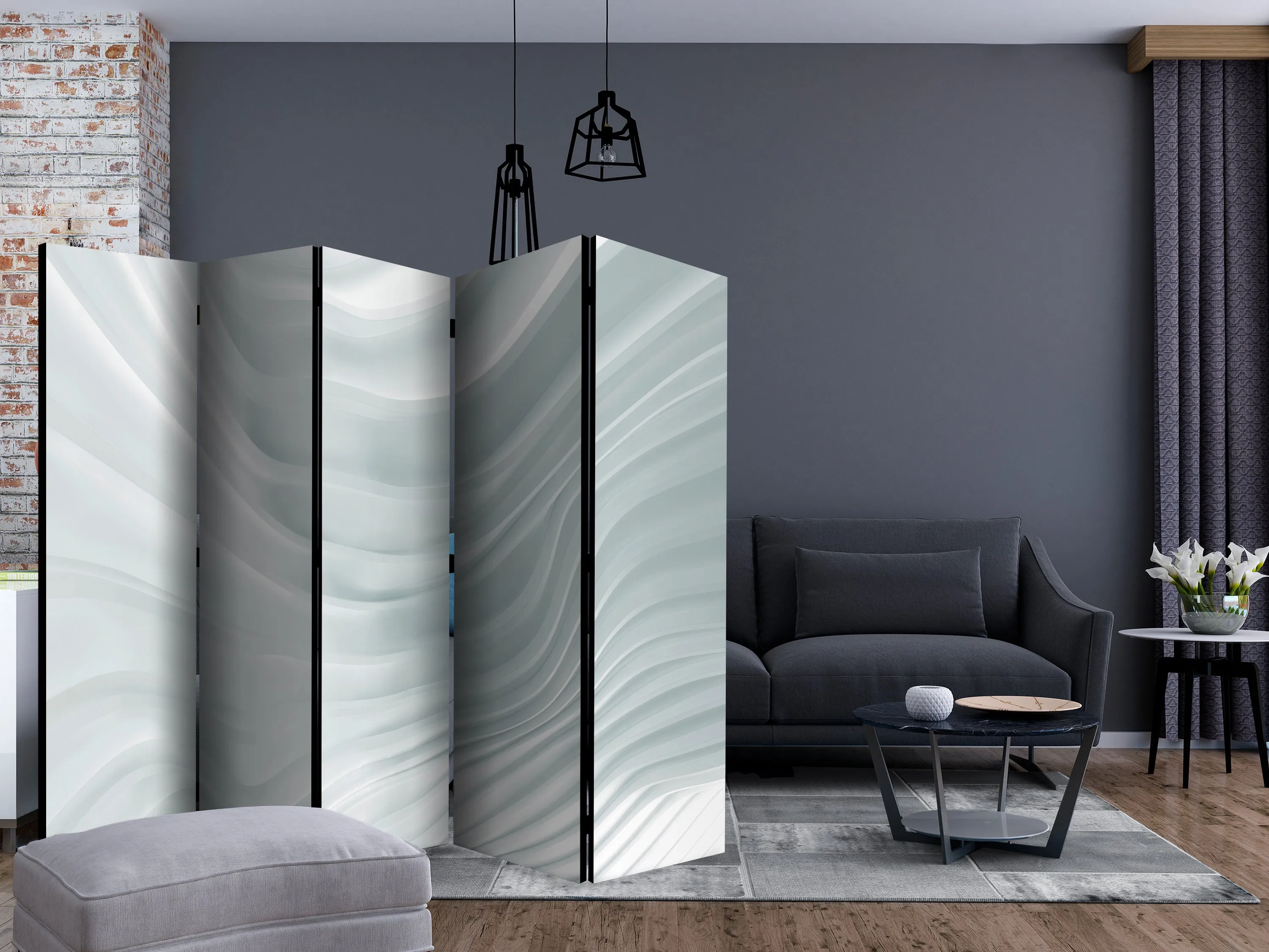 Paravento Waving White II [Room Dividers]