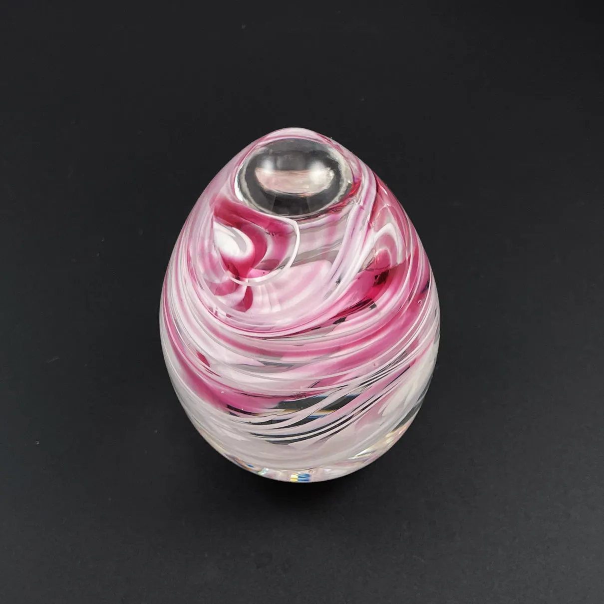 Pink Art Glass  Paperweight Egg Joe Rice