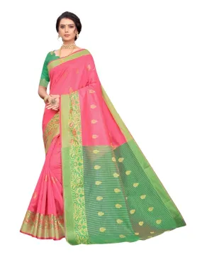 Pink Banarasi Silk Saree