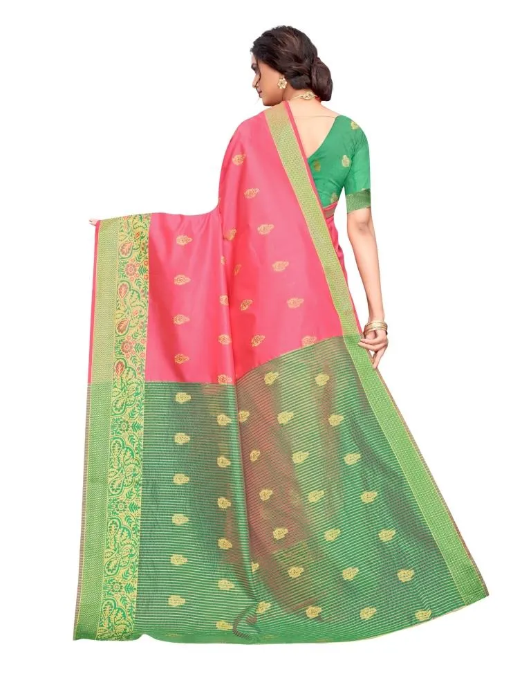 Pink Banarasi Silk Saree