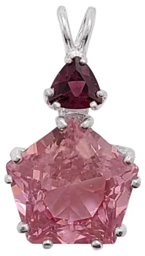 Pink Garnet Star of Venus? with Trillion Cut Rhodolite Garnet