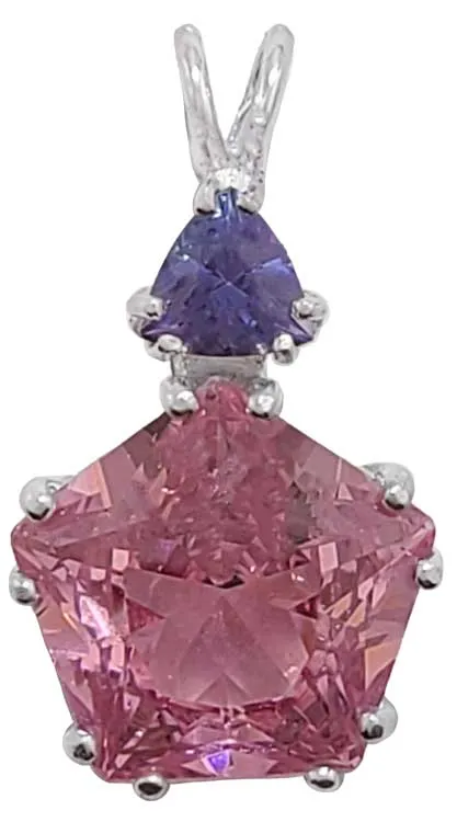 Pink Garnet Star of Venus? with Trillion Cut Tanzanite