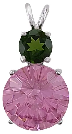 Pink Garnet Super Nova? with Round Cut Chrome Diopside