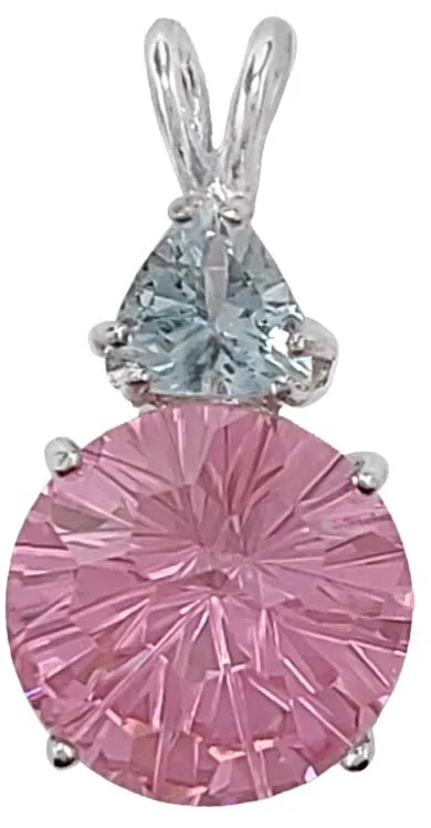 Pink Garnet Super Nova? with Trillion Cut Aquamarine