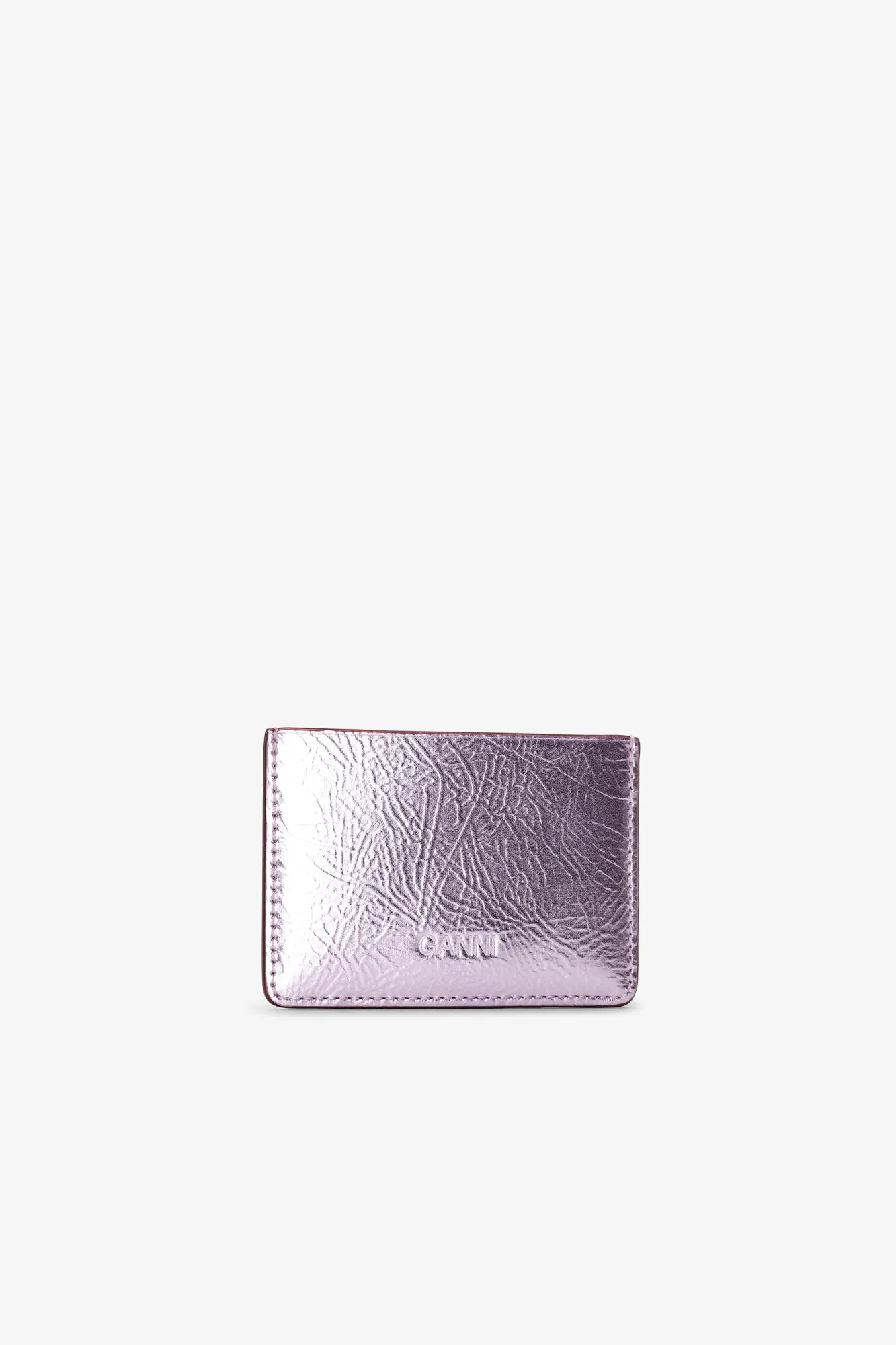 Pink Metallic GANNI Bou Card Holder