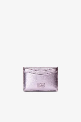 Pink Metallic GANNI Bou Card Holder