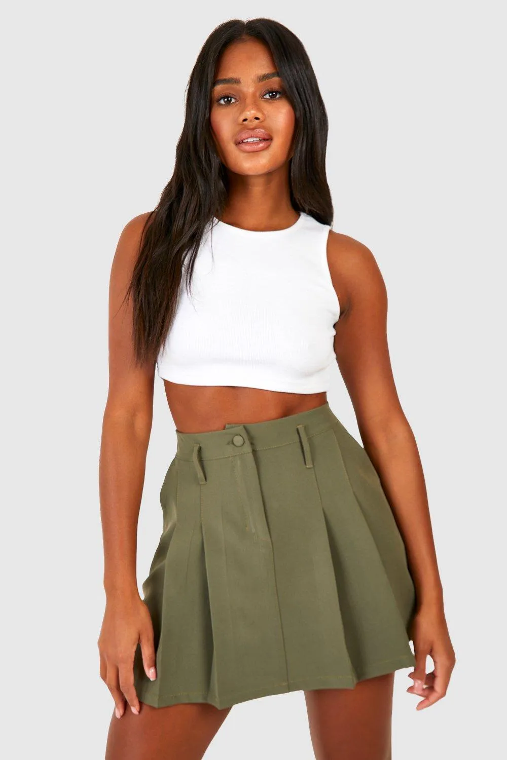 Pleat Detail Micro Mini Skirt