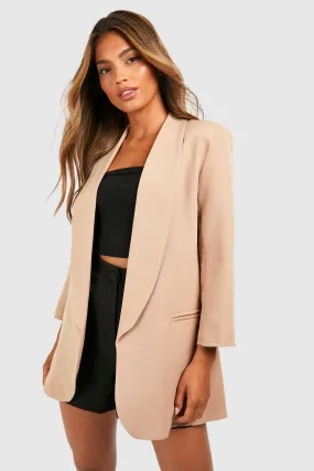 Plunge Lapel 3/4 Sleeve Tailored Blazer