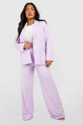 Plus Oversized Blazer Dress Pants Set