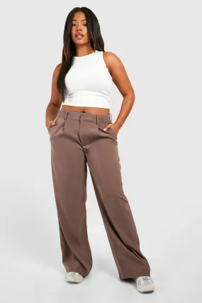 Plus Pleat Front Wide Leg Dress Pants