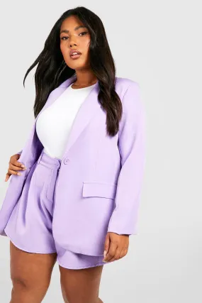 Plus Tailored Oversized Blazer & Flippy Short Set