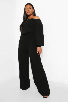 Plus Wide Leg Crepe Pants